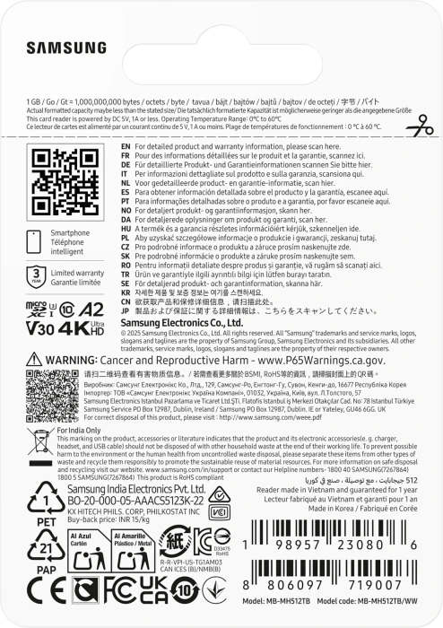 Samsung T9 R200/W130 512GB mit Cardreader, UHS-I U3, A2, Class 10