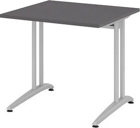 Hammerbacher Ergonomic B-Serie BS08/E Schreibtisch 80x80cm Eiche/silber