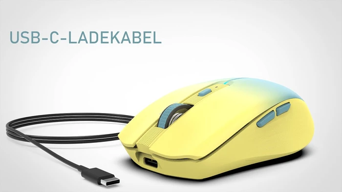 Inca IWM-511RS Wireless Mouse gelb/blau, USB/Bluetooth