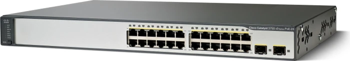 Cisco Catalyst 3750 V2 IP Services Rackmount Managed Stacking Switch, 24x RJ-45, 2x SFP, 370W PoE