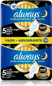 Always Secure Night Extra mit Flügeln Größe 5, 10 Stück