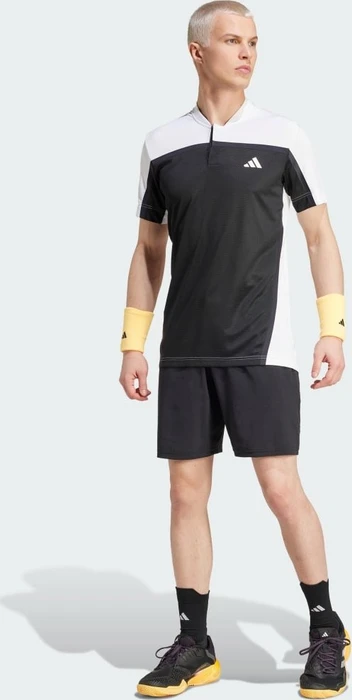 adidas Tennis Heat.RDY Pro FreeLift Henley Poloshirt kurzarm schwarz/weiß (Herren)