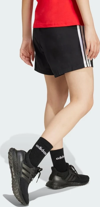 adidas Essentials 3-Streifen Cotton Trainingshose kurz schwarz/weiß (Damen)