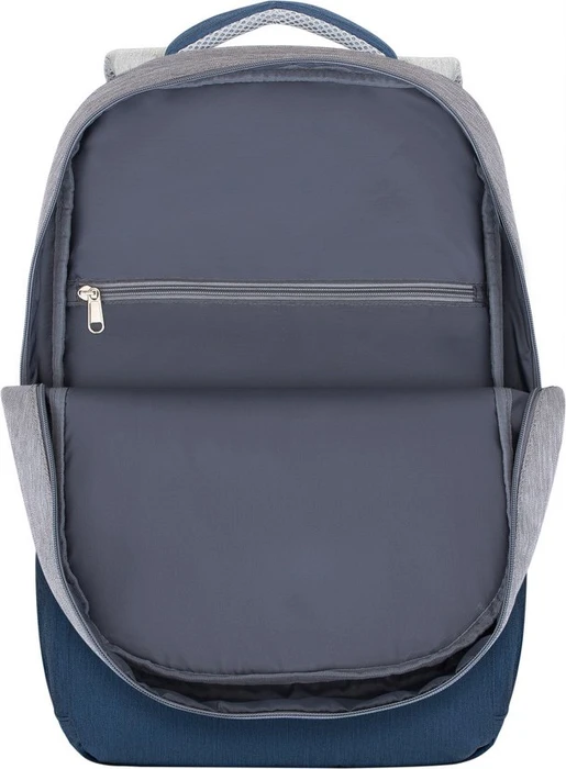 RivaCase Prater anti-theft Laptop Rucksack 17.3", Grey/Dark Blue