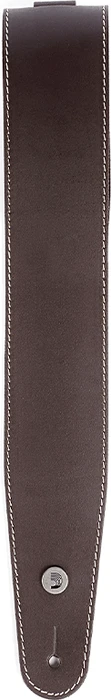 D'Addario Deluxe Leather Guitar Strap Brown with Stitch