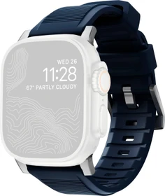 Nomad Rugged Strap Connector Silver für Apple Watch 49mm/45mm/44mm/42mm Atlantic Blue