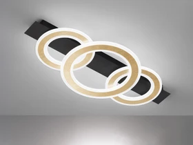 Fischer & Honsel Circle 3-flammig sandschwarz/gold