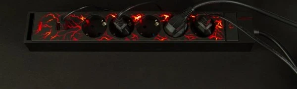 REV Ritter Gamer Steckdosenleiste, 5-fach, 2x USB-A, 1.4m, schwarz