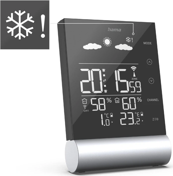 Hama Wetterstation Black Line schwarz, digital