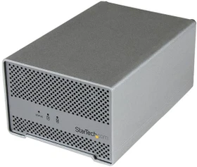 StarTech Dual SATA III Thunderbolt Festplattengehäuse mit Lüfter, 2x Thunderbolt 1 (S252SMTB3)