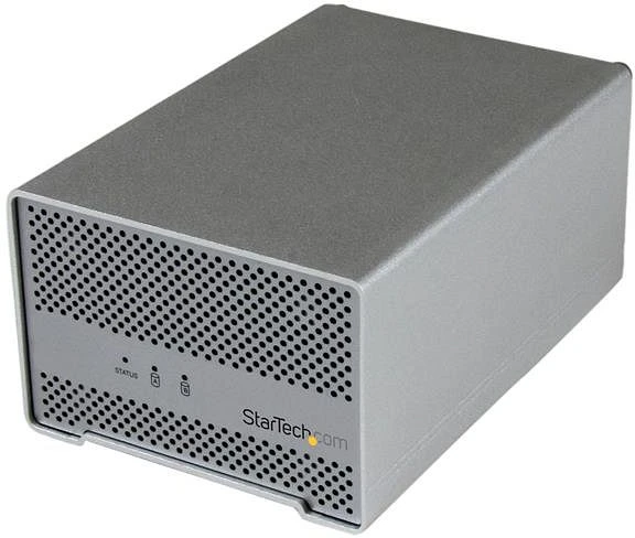StarTech Dual SATA III Thunderbolt Festplattengehäuse mit Lüfter, 2x Thunderbolt 1
