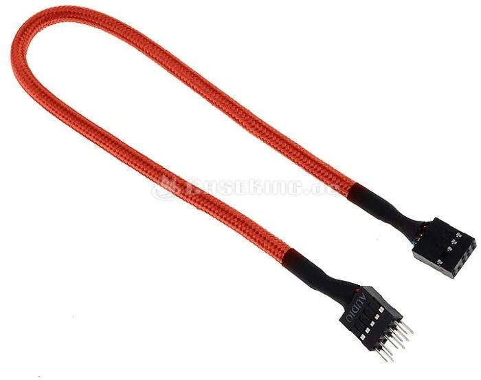 BitFenix Alchemy interne Audio-Verlängerung 30cm, sleeved, orange