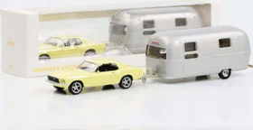 Norev Jet-Car Ford Mustang 1968 Meadowlark gelb & Airstream Caravan