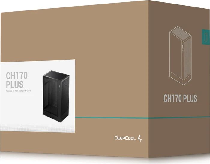 DeepCool CH170 Plus, schwarz, Glasfenster