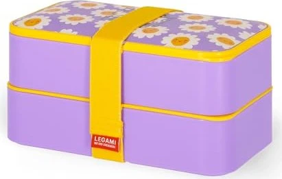 Legami Lunchbox Stapelbox Aufbewahrungsbehälter daisy, 2-tlg.
