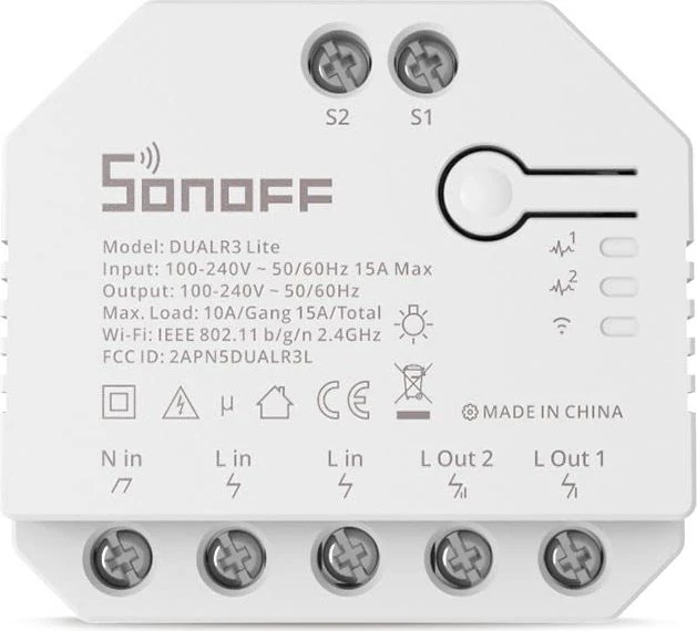 Sonoff DUALR3 Lite WiFi Smart Switch mit Rollladensteuerung, 2-fach, Schaltaktor