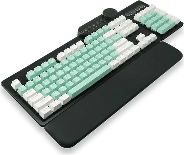 Mountain Mineral Keycap Set, Kunststoff (PBT) Double-Shot, weiß/türkis, 113 Tasten (104+9), ANSI-US