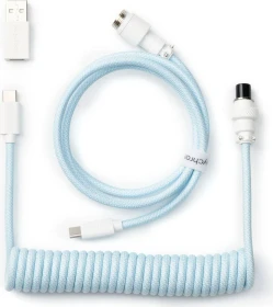 Keychron Coiled Aviator Cable, Tastaturkabel (Spiral-Textilkabel), 1.36m, blau