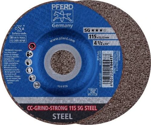 Pferd CC-GRIND-STRONG 115 SG STEEL CC-GRIND Schleifscheibe, 115x22.23mm, 10 Stück