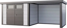 Telluria Classico 3024 Gerätehaus inkl. Anbau 2.84m rechts weiß/grau