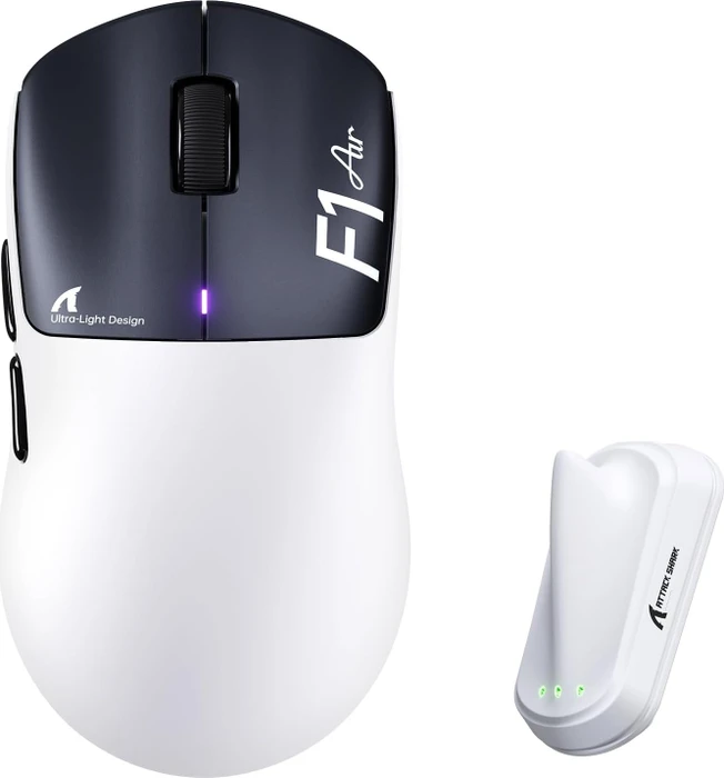 Attack Shark F1 Air 8KHz Wireless, White & Black, USB/Bluetooth