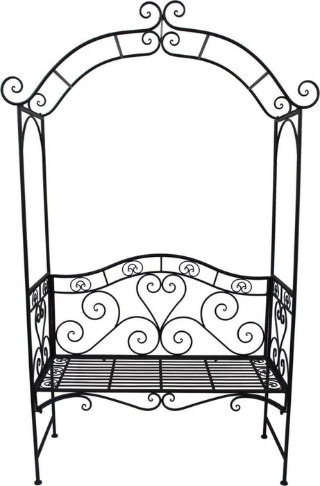 Garden Pleasure Colima Gartenbank mit Rosenbogen 2-Sitzer schwarz