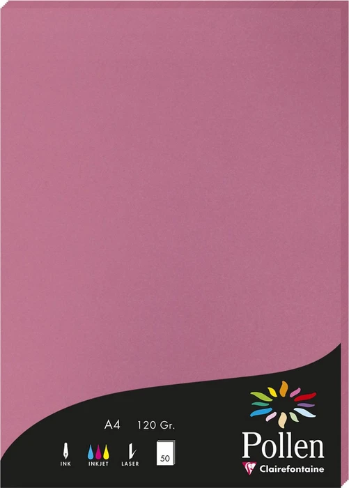 Clairefontaine Pollen Universalpapier hydrangea pink, A4, 120g/m², 50 Blatt