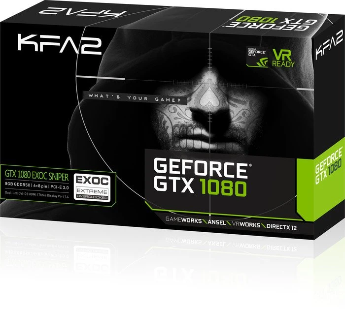 KFA2 GeForce GTX 1080 EXOC-SNPR, 8GB GDDR5X, DVI, HDMI, 3x DP