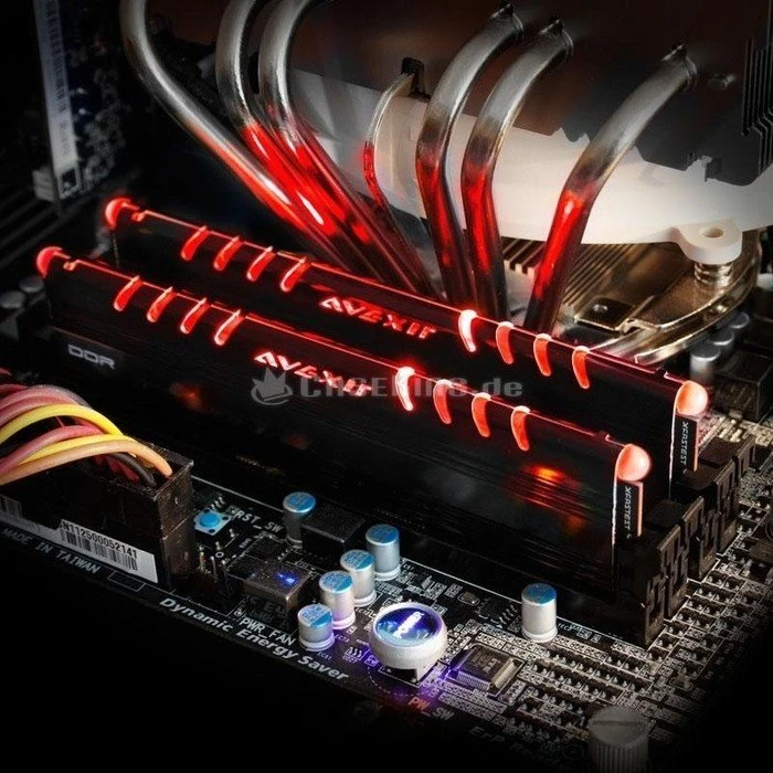 Avexir Core Series LED rot UDIMM 32GB Kit, DDR4-2666, CL16-16-16-36