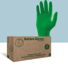 Nature Gloves Biologisch abbaubar Nitril Einweghandschuhe M grün, 100 Stück