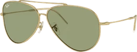Ray-Ban RBR0101S Aviator Reverse 62mm polished gold/green