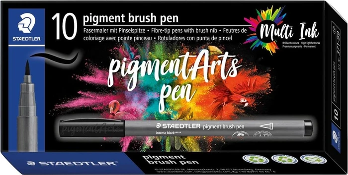 Staedtler pigment brush pen 371 mint, 10er-Pack