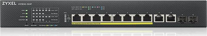 Zyxel XS1930 Desktop 10G Smart Switch, 10x RJ-45, 2x SFP+, 375W PoE++