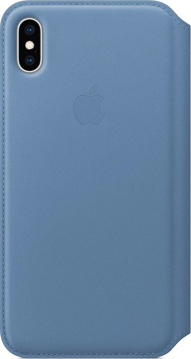 Apple Leder Folio Case für iPhone XS Max kornblumenblau