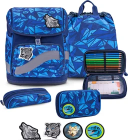Belmil Premium Smarty Plus Glacier Blue Schultaschen-Set, 5-tlg.