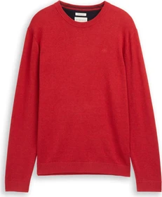 Tom Tailor Basic Baumwolle Strickpullover salsa red non-solid (Herren)