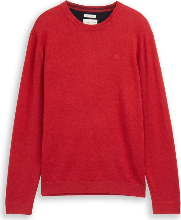 Tom Tailor Basic Baumwolle Strickpullover salsa red non-solid (Herren)