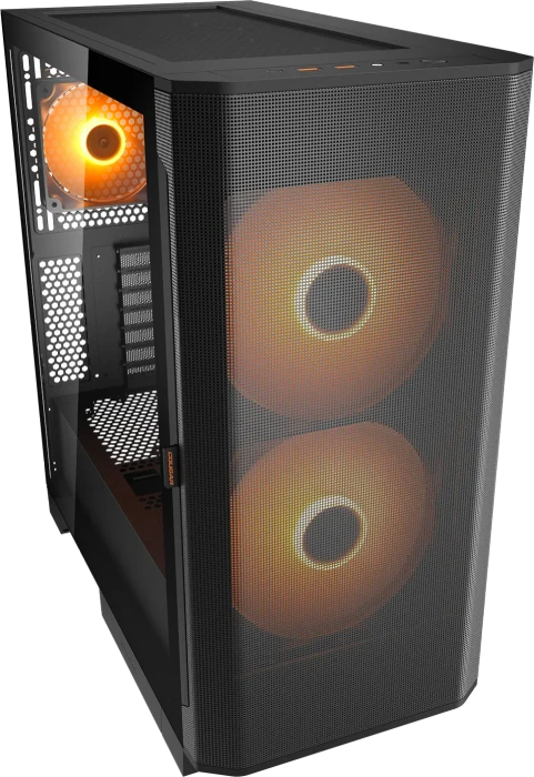 Cougar Airface Flo RGB, schwarz, Glasfenster