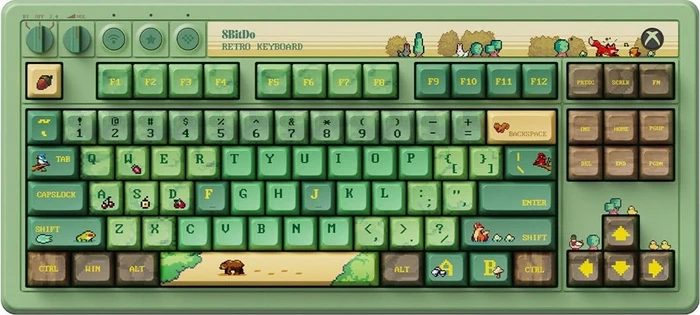 8BitDo Retro 87 Mechanical Keyboard, Forest Wonder, grün, Core Green Tactile, USB/Bluetooth, US