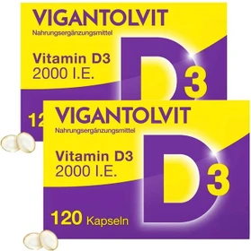 Vigantolvit Vitamin D3 2000 I.E. Weichkapseln, 240 Stück (2x 120 Stück)