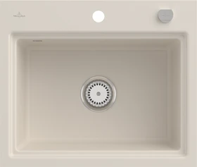 Villeroy & Boch Subway Style 60 S flat flächenbündig Becken mittig mit Ablauffernbedienung crema
