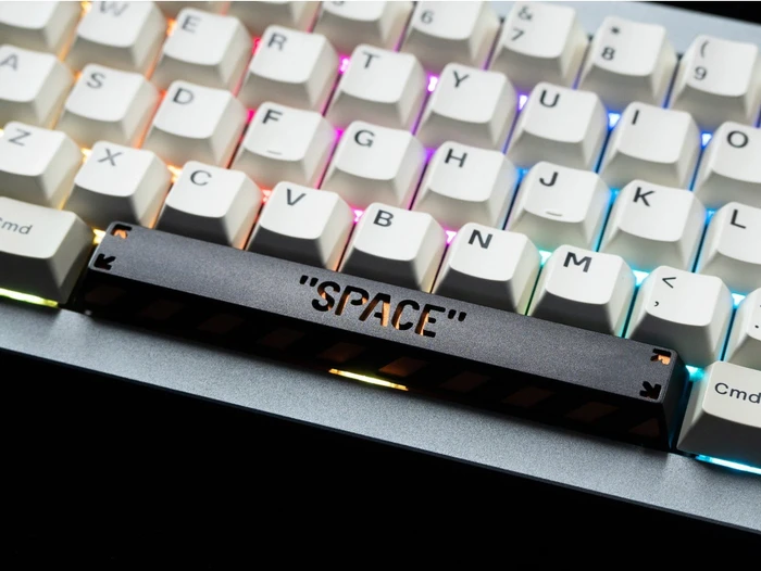 Keychron Spacebar Alu Alloy Artisan Keycap, Aluminium, orange/schwarz, 1 Taste