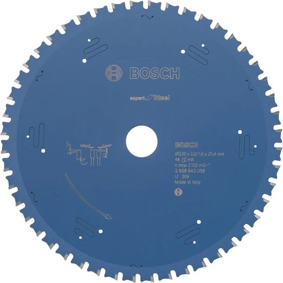 Bosch Professional Expert for Steel Kreissägeblatt 48Z, 230x1.6x25.4mm, 1 Stück