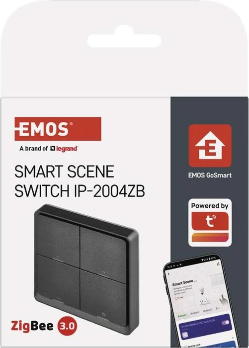 Emos GoSmart Portabler Szenenschalter 4-fach, grau