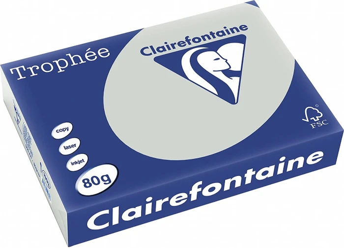Clairefontaine Trophée Universalpapier matt stahlgrau, A4, 80g/m², 500 Blatt