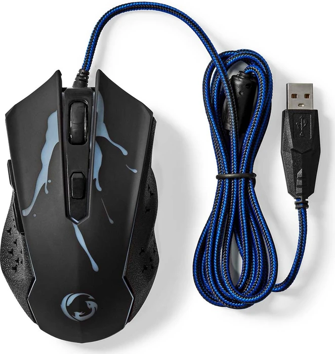 Nedis Gaming Mouse 3600dpi, schwarz, USB