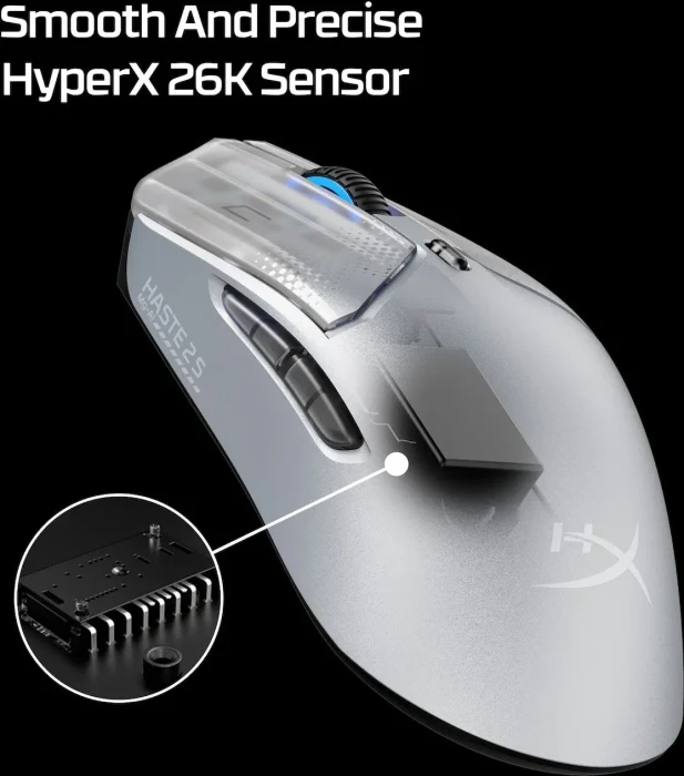 HP HyperX Pulsefire Haste 2 S Wireless silber, USB/Bluetooth