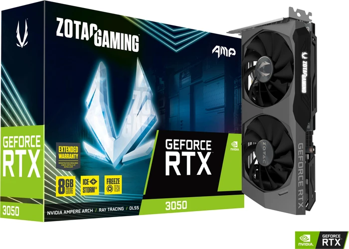 Zotac Gaming GeForce RTX 3050 AMP, 8GB GDDR6, HDMI, 3x DP