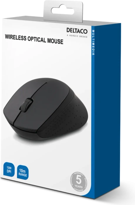 Deltaco Wireless Optical Mouse schwarz, USB