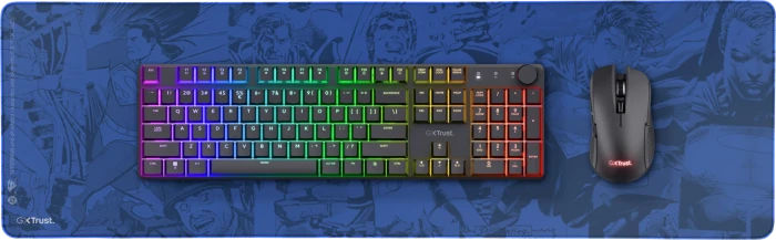 Trust Gaming GXT 759SM XXL Gaming-Mauspad, 930x300mm, Superman Edition, Motiv blau/rot